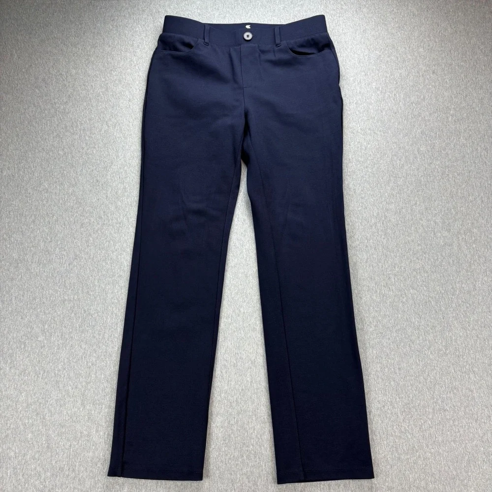 Stelle Pants Womens M Blue‎ Flat Front Straight Leg Stretch Pants Career Office
